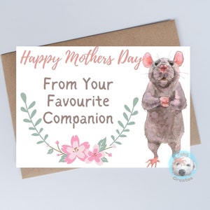 Muttertagskarte, A6, Ratte Muttertagskarte, spezielle Mutterkarte, Aquarellkarte für Mutter, Muttertagsgeschenk, umweltfreundlich