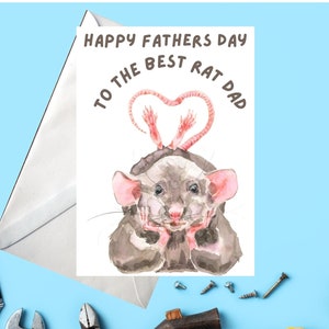 Meilleure carte de voeux de papa rat A6 Carte de fête des pères rat Carte de fête des pères drôle Carte de rat mignonne Carte de voeux de papa rat écologique