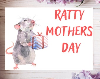 Ratty Mothers Day Card, Funny Rat Card, Rat Greeting Card, Rat Lover Card, Mum Card, Rat Owner Card, Rat Card, Rat Mom Card, Eco Friendly