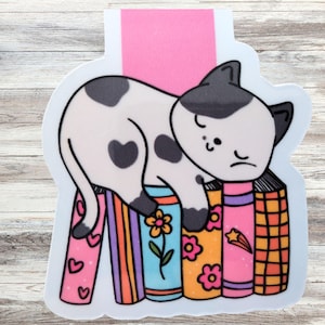 Katzen Magnet Lesezeichen Lesebuch Geschenk Bücherwurm Geschenk Katze Magnet Lesezeichen Design Katzenliebhaber Druck Literatur Mädchen Katzenbesitzer Seitenretter