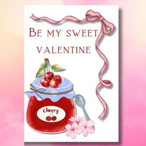 Carte de voeux cerise, carte de Saint-Valentin, carte de jeu de mots, carte d'amour, carte de voeux A6, carte de confiture de cerises, carte de noeud coquette, carte durable