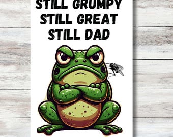 Grumpy Frog Dad Card - Funny Fathers Day, Eco Friendly