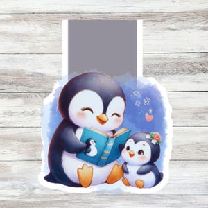 Pinguin magnetisches Lesezeichen Kinder Lesebuch Geschenk Pinguin Bookish Geschenk magnetisches Lesezeichen Design Pinguin Lesezeichen Kunstdruck literarisches Mädchen