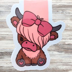 Highland Kuh magnetisches Lesezeichen Kinder Lesebuch Geschenk Bücherwurm Geschenk Highland Kuh Kokette magnetisches Lesezeichen Design Kuh Druck literarisches Mädchen