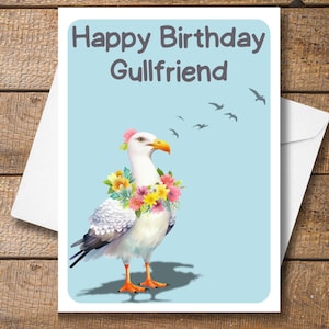 Alles Gute zum Geburtstag Freund Karte, A6 alles Gute zum Geburtstag Möwenfreund, Lustige Geburtstagskarte Möwe, Seaside Karte, Umweltfreundlich