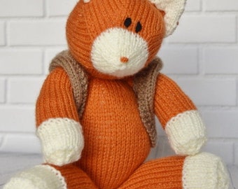 Slick the Fox Knitting Pattern, Fox Knitting Pattern, Fox Lover Knitting Pattern, Nursery Knitting Pattern, Baby Shower Knitting Pattern