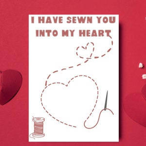 Sewer&#39;s Valentines Card, Sewing Card, Sewing Lover Card, Crafters Card, Sewing Greeting Card, Seamstress Card, Sewing Anniversary Card