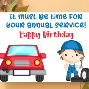 Carte d'anniversaire de mécanicien, Carte de voeux de mécanicien, Carte d'anniversaire de contrôleur de contrôle technique, Carte pour lui, Carte pour elle, Carte de nouveauté A6, Respectueux de l'environnement