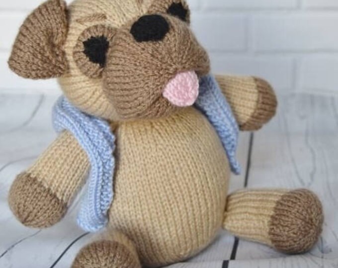 Pug Knitting Pattern Toy Pug Knitting Pattern Dog Knitting Etsy UK