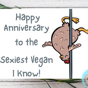 Carte de joyeux anniversaire à la personne végétalienne la plus sexy que je connaisse, carte d'anniversaire drôle, carte de poulet drôle, carte de poule danseuse de pole dance, respectueux de l'environnement
