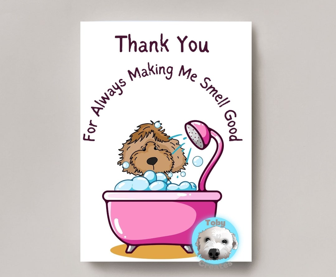 Dog Groomer Thank You Card, Dog Groomer Retirement Card, Dog Salon Card