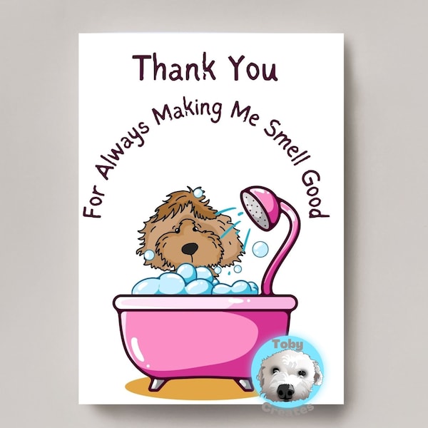 Dog Groomer Thank You Card, Dog Groomer Retirement Card, Dog Salon Card, Dog Groomer Gift, Eco Friendly