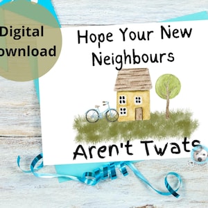 AFDRUKBARE nieuwe huiskaart, onbeleefde verhuiskaart, nieuw huis, grappige nieuwe huiskaart, digitale download
