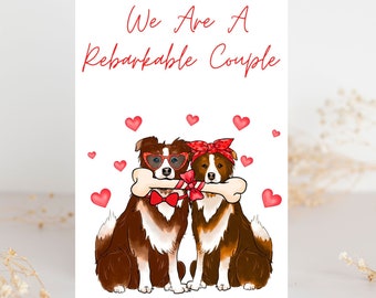 Dog Greeting Card, Dog Card, Dog Anniversary Card, Dog Wedding Card, Couple Card, Dog Lover Card, Funny Dog Card, Dog Engagement Card