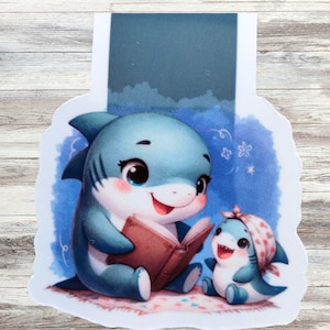 Hai magnetisches Lesezeichen Kinder Lesebuch Geschenk Ozean Bücherwurm Geschenk magnetisches Lesezeichen Design Hai Druck literarisches Mädchen