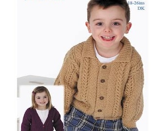 Kids Cardigan Knitting Pattern, Vintage Style Knitting Pattern, Girl Knitted Cardigan Pattern, Boy Knitted Cardigan Pattern, Toddler Knit