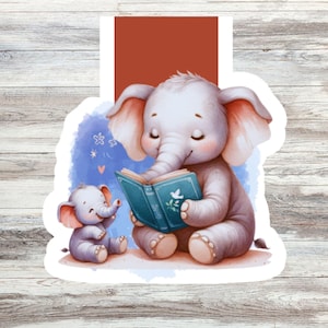 Elefant Magnetisches Lesezeichen Kinder Lesebuch Geschenk Britisches Bücherwurm Geschenk Magnetisches Lesezeichen Design Elefant Print Literarisches Mädchen