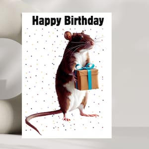 Rat Birthday Card, A6 Rat Dad Birthday Card, Rat Mum Birthday Card, Fancy Rat Greeting Card, Rat Owner Card, Card From The Rat, Eco Friendly