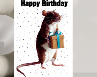 Rat Birthday Card, Gift For Rat Lover, Eco Friendly