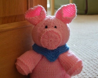 Pig Door Stop Knitting Pattern, Door Stop Knitting Pattern, Novelty Pig Knitting Pattern, Pig Lover Knitting Pattern, Vegan Knit Pattern