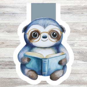 Faultier magnetisches Lesezeichen Kinder Lese Buch Geschenk Bücherwurm Geschenk für Faultier Liebhaber Magnet Lesezeichen Design Faultier Print Lesezeichen literarische Mädchen