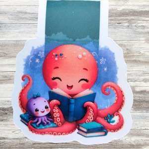 Oktopus magnetisches Lesezeichen Kinder Lesebuch Geschenk Ozean Bücherwurm Geschenk magnetisches Lesezeichen Design Oktopus Druck literarisches Mädchen