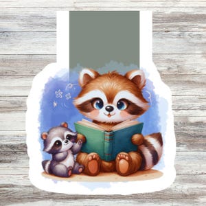 Marque-page magnétique raton laveur, cadeau de livre de lecture pour enfants, cadeau livresque britannique, marque-page magnétique, impression de raton laveur, fille littéraire