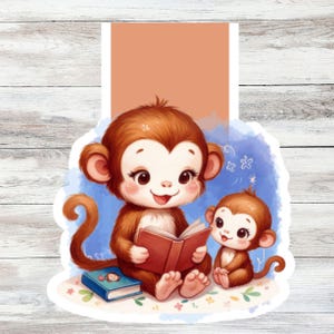 Affe Magnet Lesezeichen Kinder Lese Buch Geschenk Schimpanse Bücherwurm Geschenk Magnet Lesezeichen Design Affe Lesezeichen Kunstdruck Literatur Mädchen