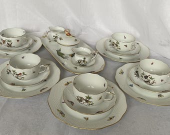 26-piece Dinner Set - Herend - Poppy - Etsy