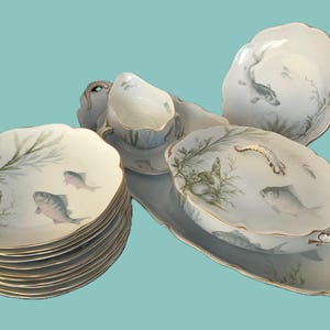 Rosenthal Porzellan Fisch Service für 12 Personen  um 1930