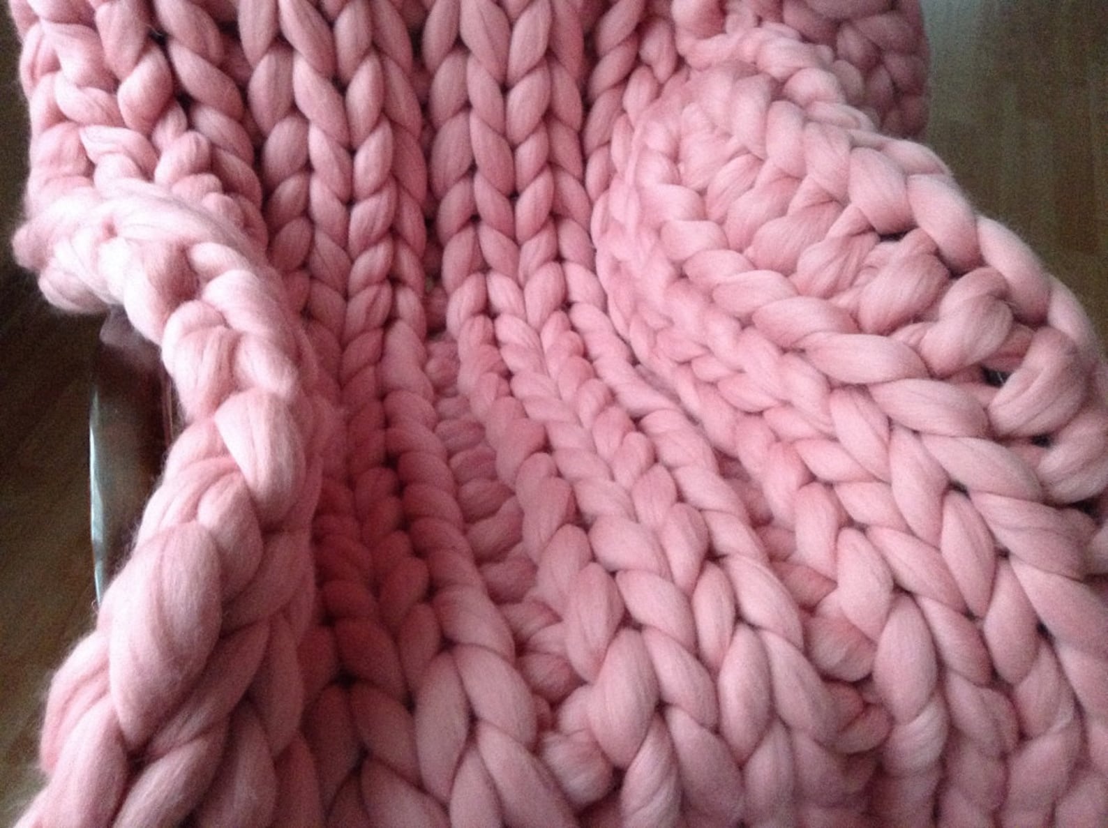 HAND KNITTED 100 MERINO Wool Blanket Chunky Blanket Cozy Wool Etsy