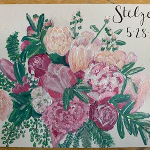 Acrylic Wedding Bouquet Painting