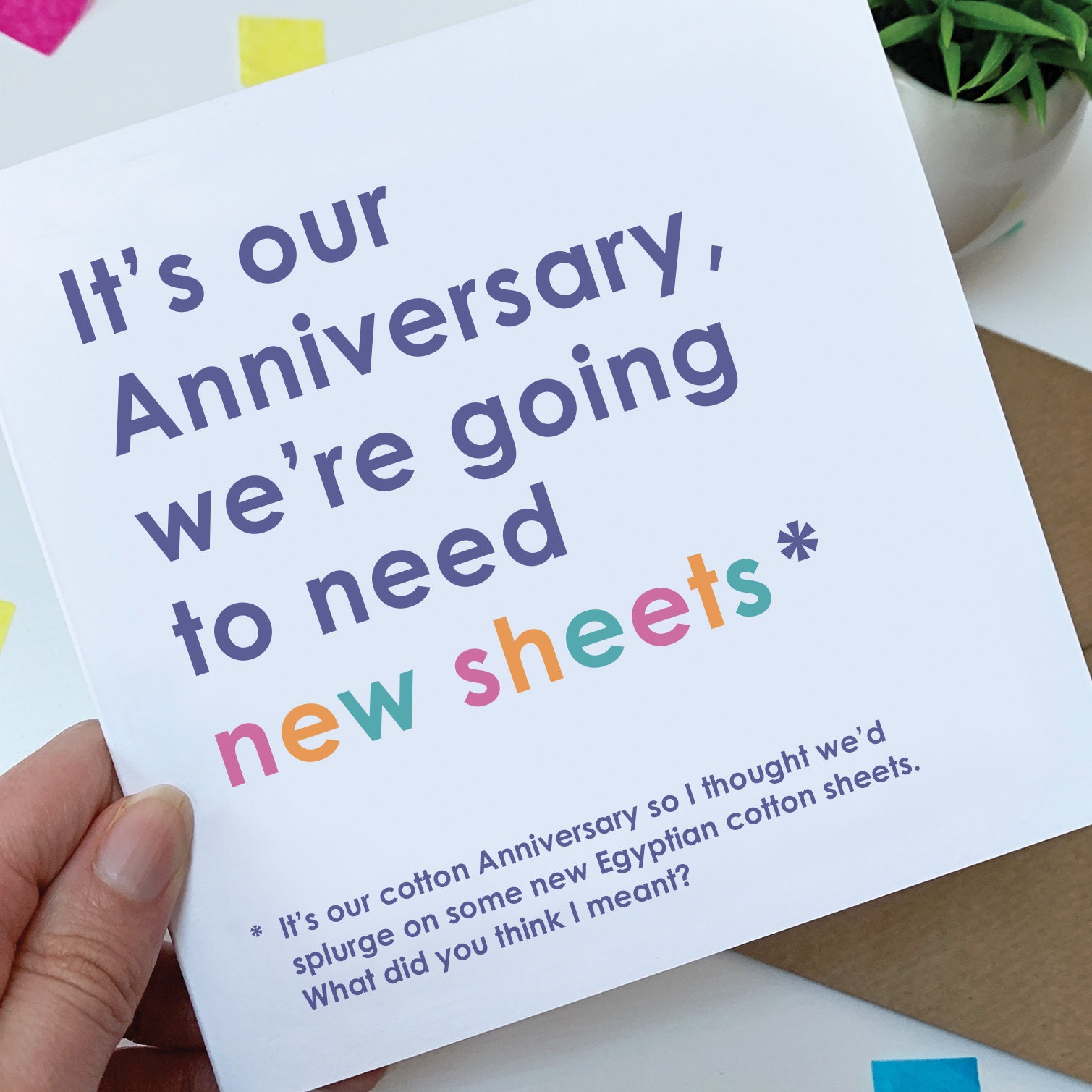 Funny cotton wedding anniversary card for him Etsy