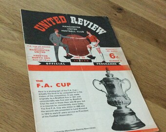 Football gift for him - 1966 Manchester United v Preston North End - FA Cup 6th Rnd Rep, great Christmas gift or birthday gift idea
