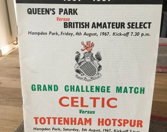 Celtic/Tottenham gift for him - 1967 Grand Challenge Match(2) - Hampden Park - great Christmas or birthday gift idea - football gift
