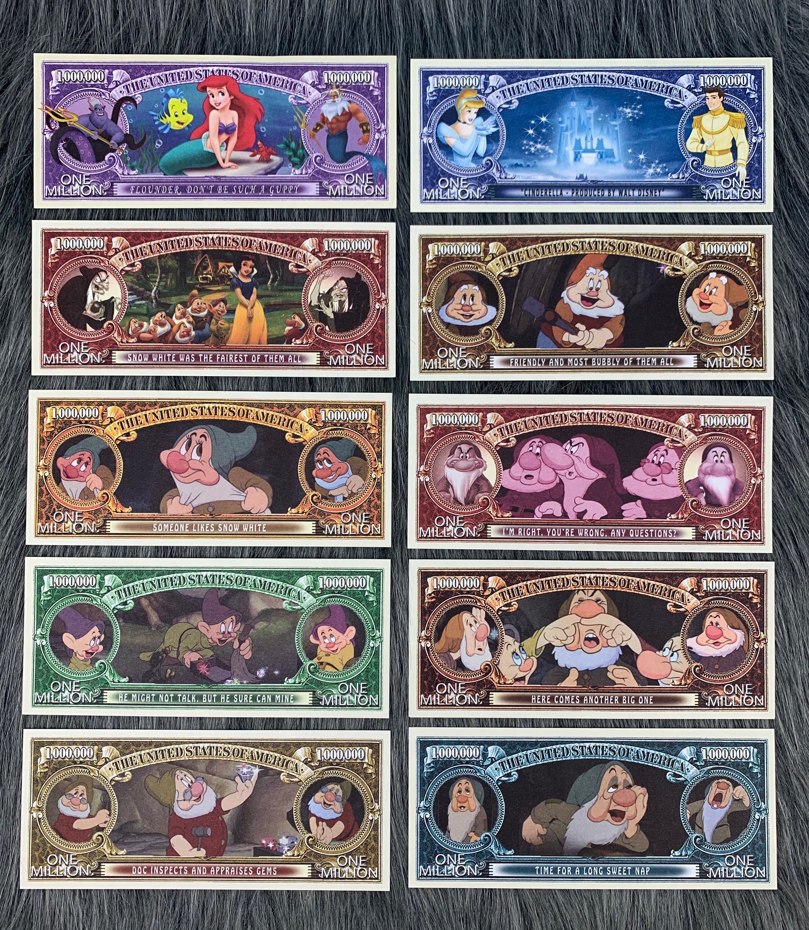 ディズニーダラー3枚セット Set of 3 diff. Disney Mickey, Minnie and Lady & the Tramp