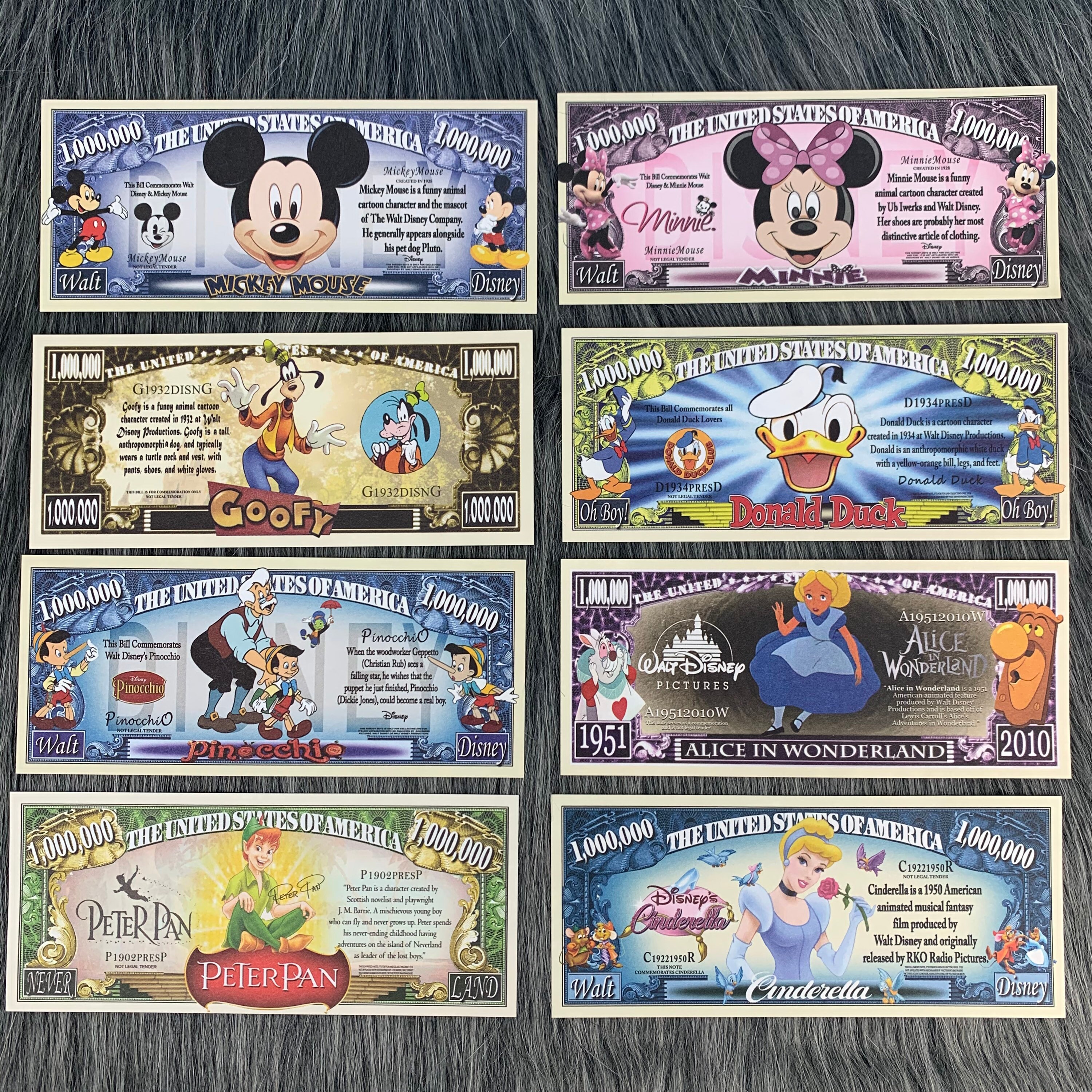 Disney Dollar Bills - Mickey & Minnie Mouse - Play Money