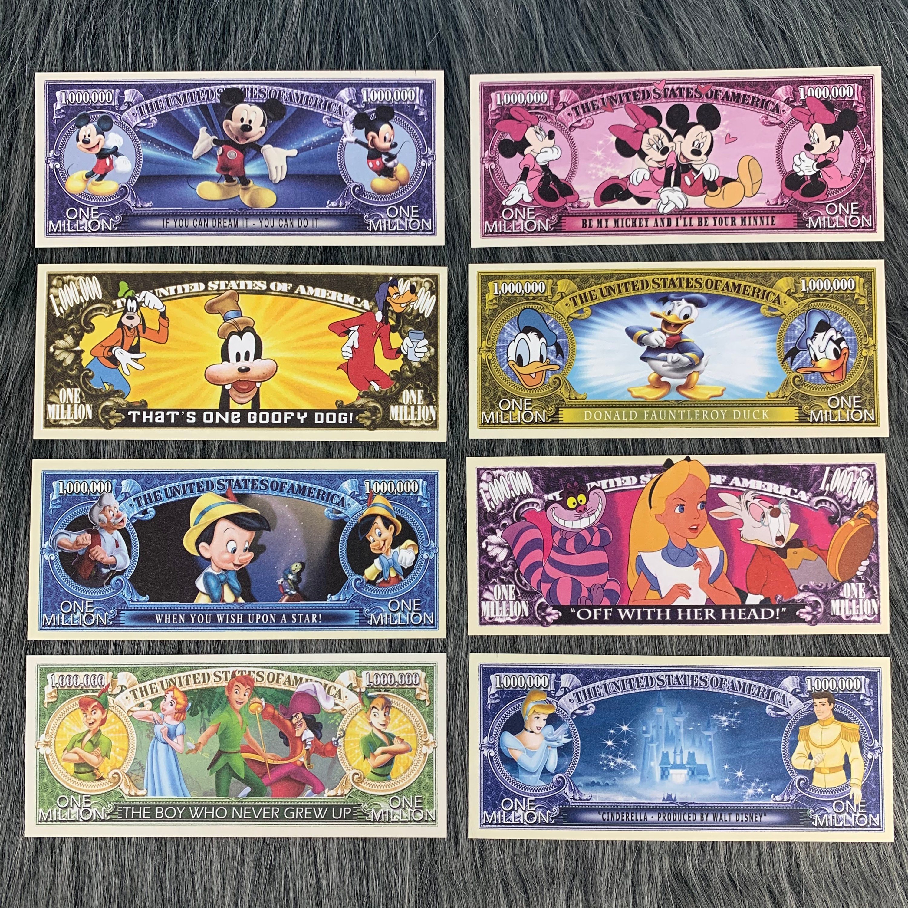 【ディズニー】ミニーマウス　ノベルティ　ドル紙幣 Disney Dollar Bills - Mickey & Minnie Mouse - Play Money