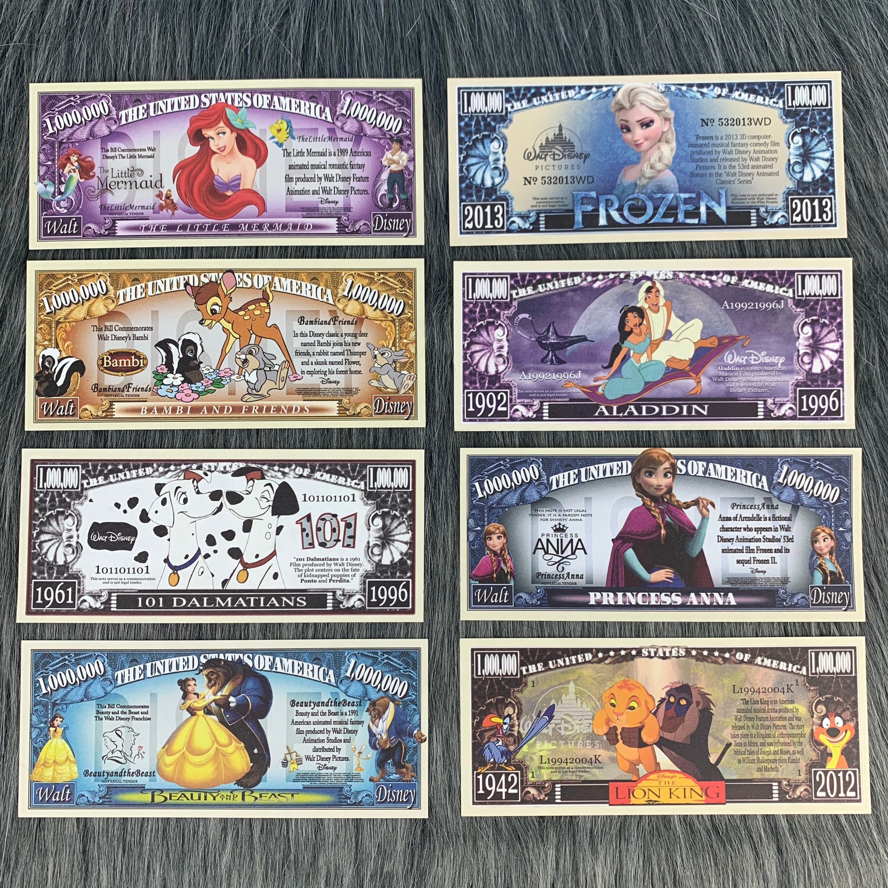 Disney Dollars - Surprise Birthday Gifts - Frozen - Lion King- 101