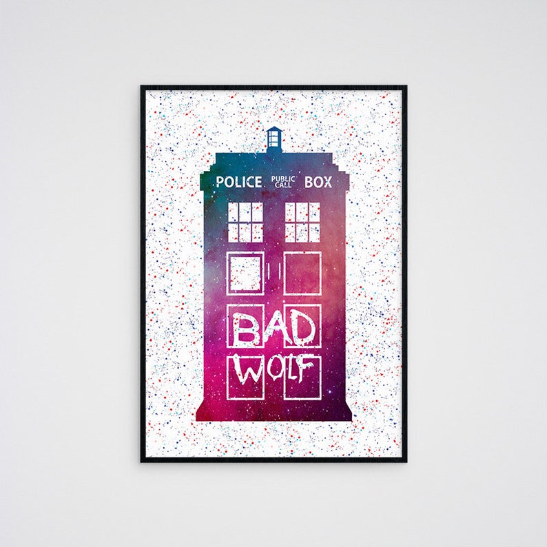 Doctor Who Tardis Printable Wall Art Bad Wolf Police Box Poster