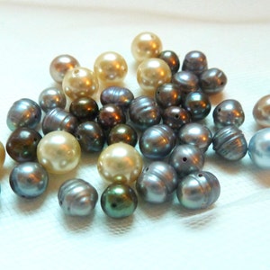 SilverBlue Pearl 7.5mm Champagne Pearl 41 Drilled Pearls 8mm Cream Assorted Loose Pearls 12mm White Coin 6mm Black Tahiti Pearl