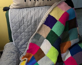 Handmade Colorful Patchwork Boho Blanket