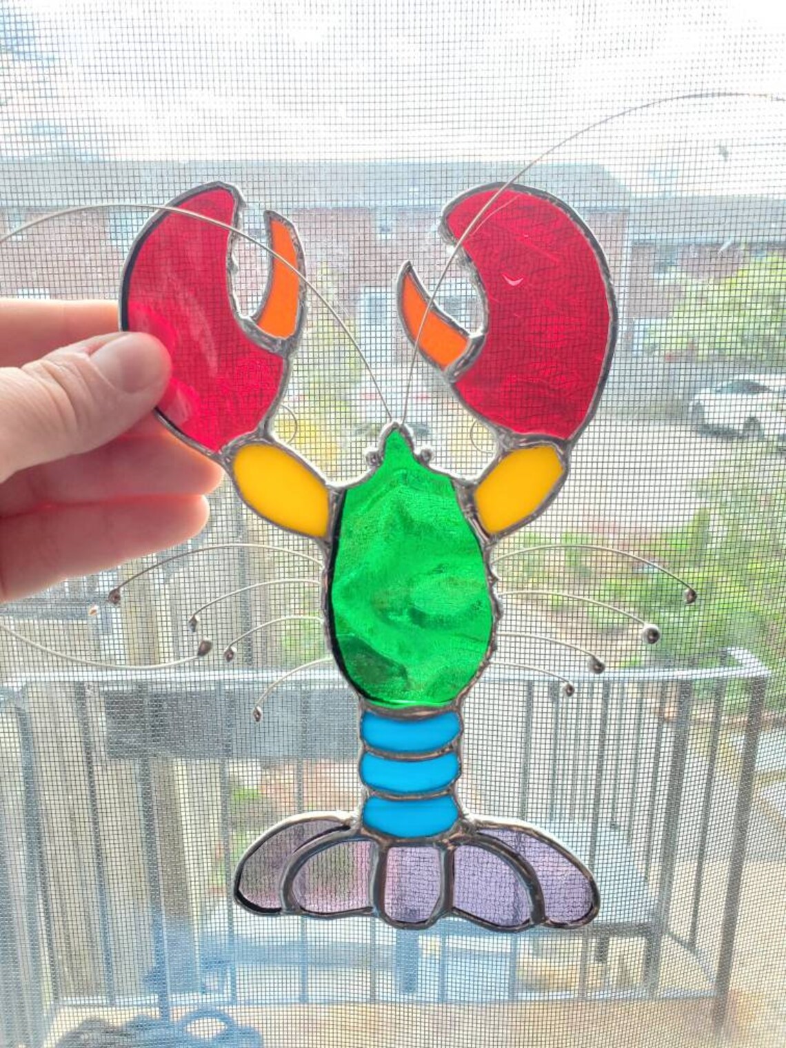 Lobster stained glass window suncatcher Etsy
