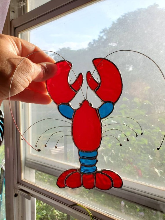 Lobster Stained Glass Window Suncatcher Etsy