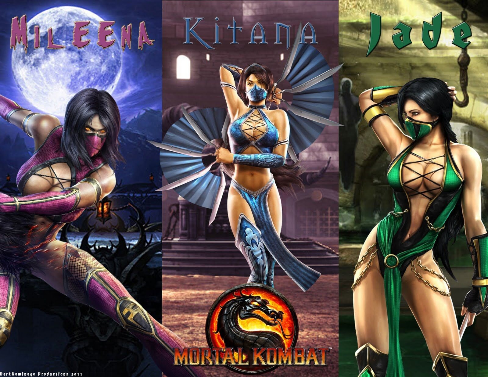 Jade Mileena Kitana Bikini Cosplay Mortal Kombat Etsy