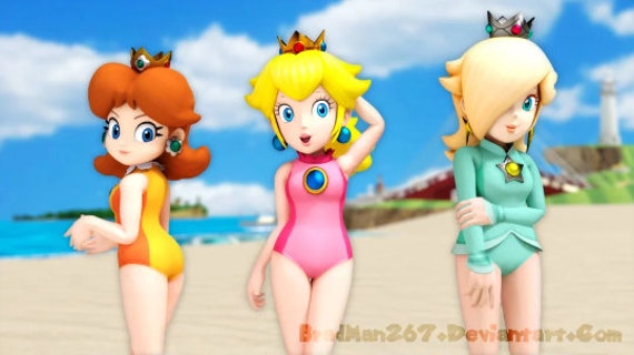 Princess Peach Daisy Rosalina Swimsuit Inspired Super Mario Brothers Gamecosplay Coslay Princess Toadstool Peach Nintendo Games - 