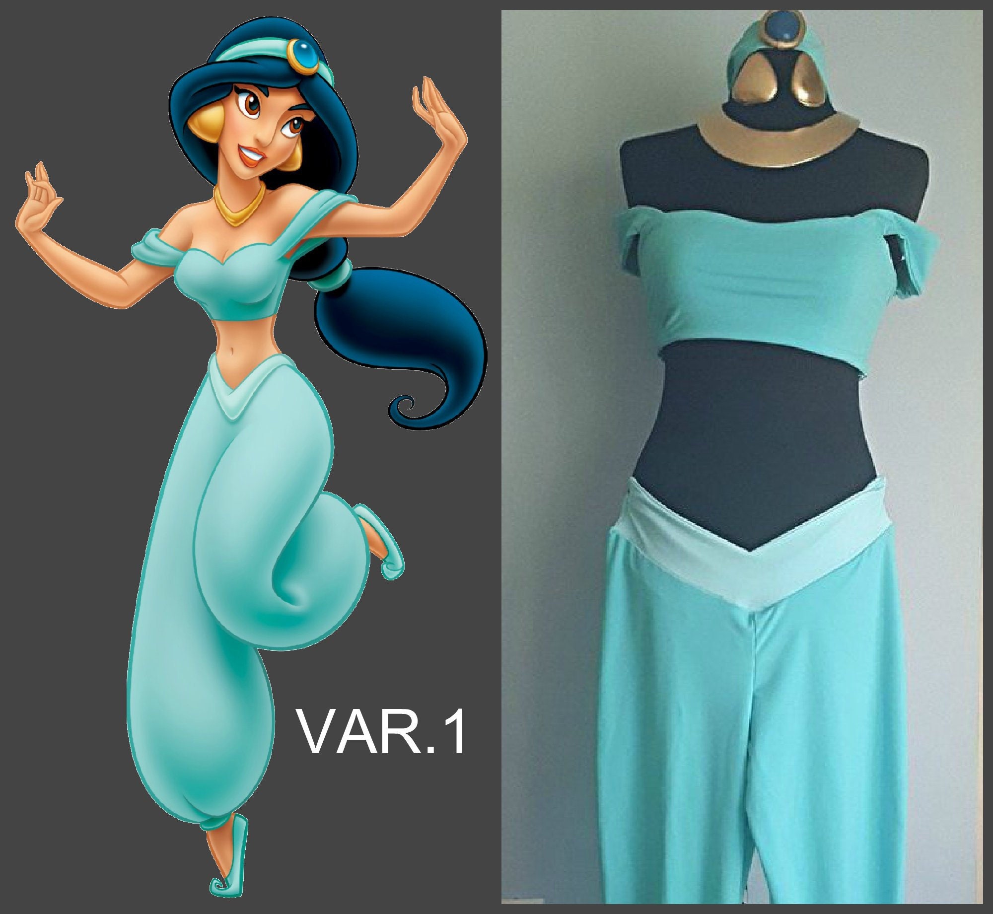 Princess Jasmine Cosplay Costume Inspired Aladdin Jasmine Etsy 