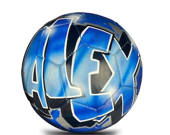 Personalized Soccer Ball Gift  Custom Painted Sports ball with Airbrush Bubble Letter Graffiti