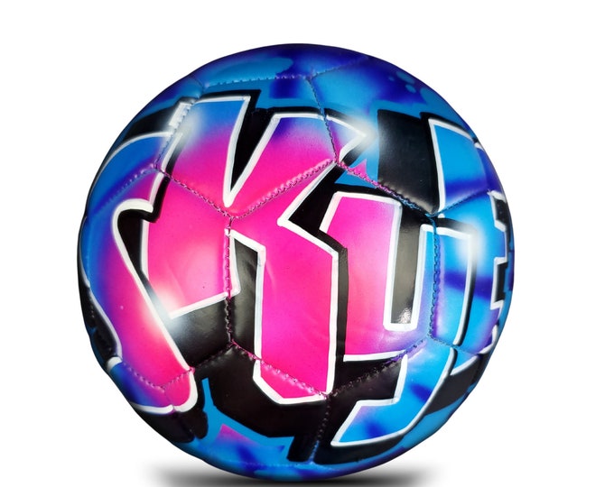 Soccer Ball with Tie Dye Design with Name Hand Painted on Ball - Custom Soccer Gift for Him or Her - Original Artwork