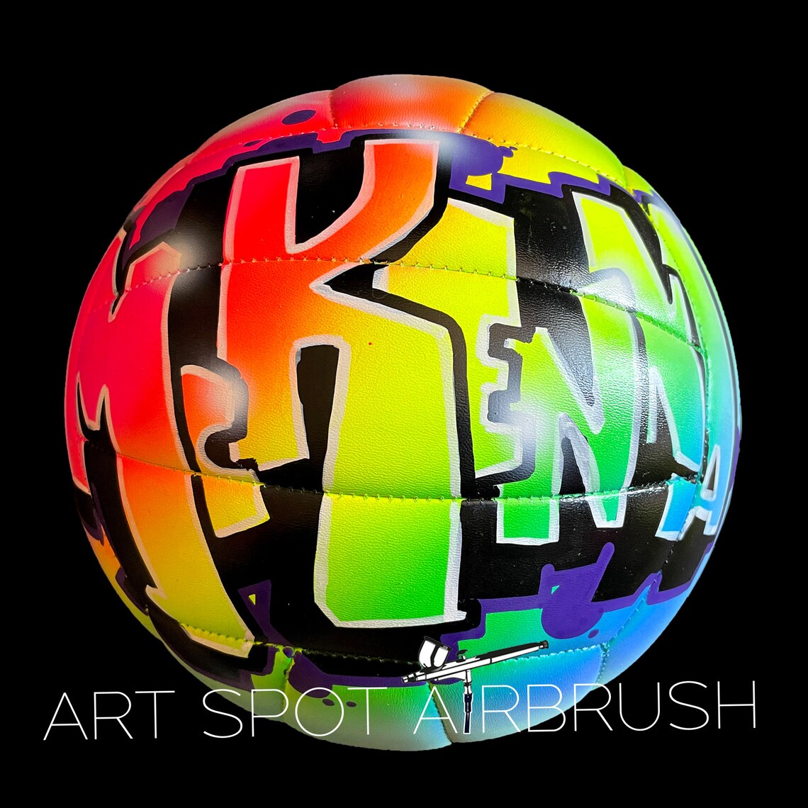 Personalized Rainbow Volleyball Custom Volleyball Unique Etsy